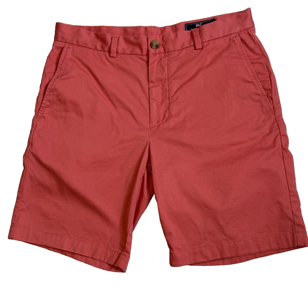 Vinyard Vines Men’s Shorts Size 32 Coral Pockets Inseam 8.75 Inches